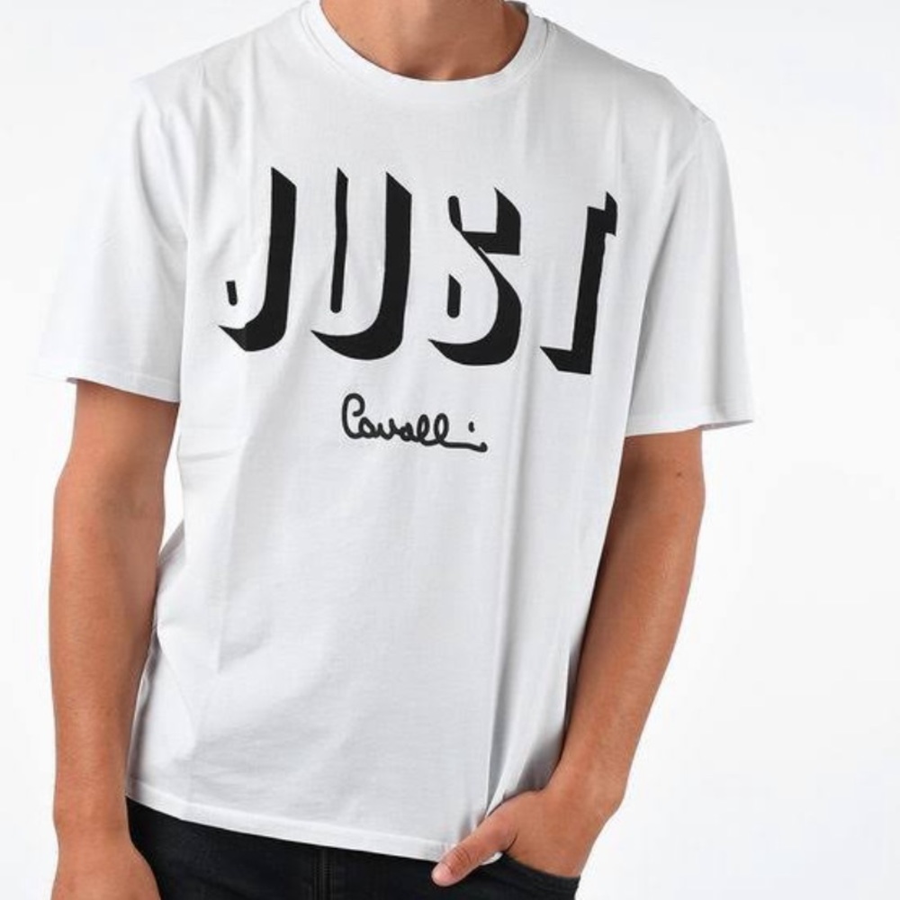 Just Cavalli Logo Graphic white T-Shirt size XL